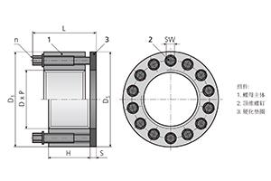8.EH650T 螺母型预紧器中等温度, 高主体